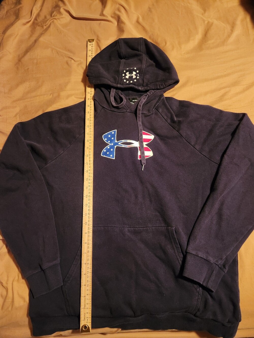 Under Armour Black Hoodie with American Flag Logo